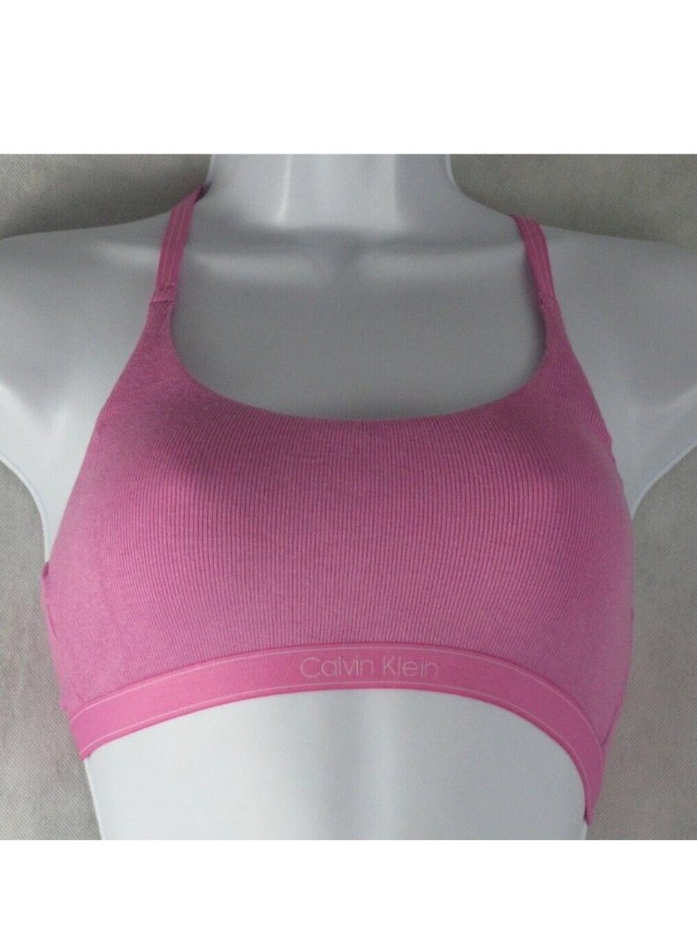 Calvin Klein Women's Pure Ribbed Unlined Bralette, Lilac Rain, Small